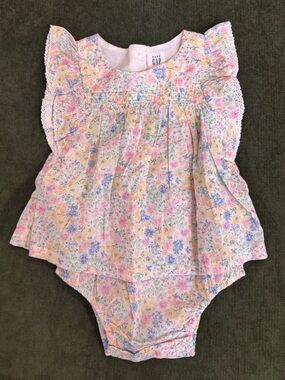 GAP Pastel Floral Smocked Baby Dress - Pink, Yellow, Lavender